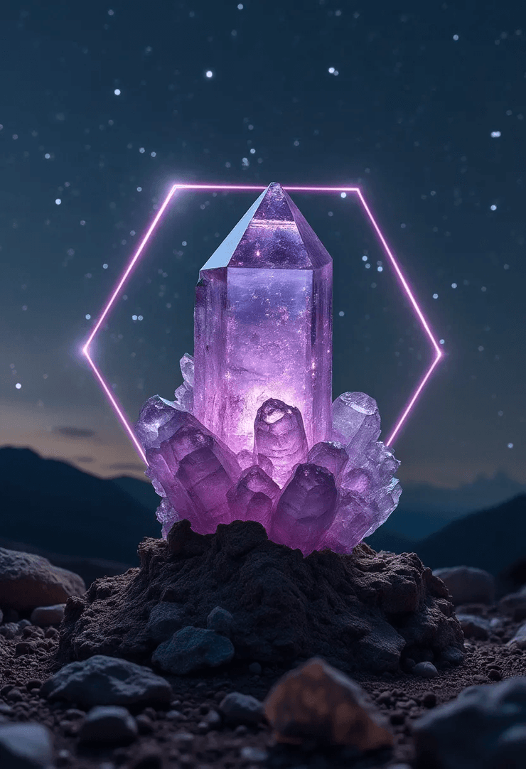 Celestial Crystals: Cosmic Healing, Neon Dreaming