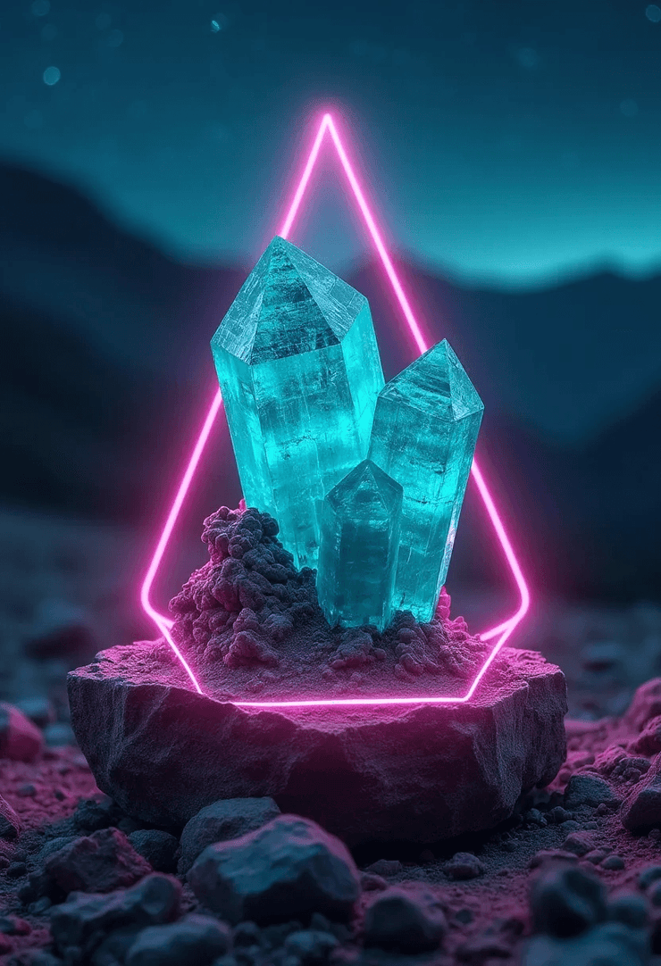 Celestial Crystals: Cosmic Healing, Neon Dreaming