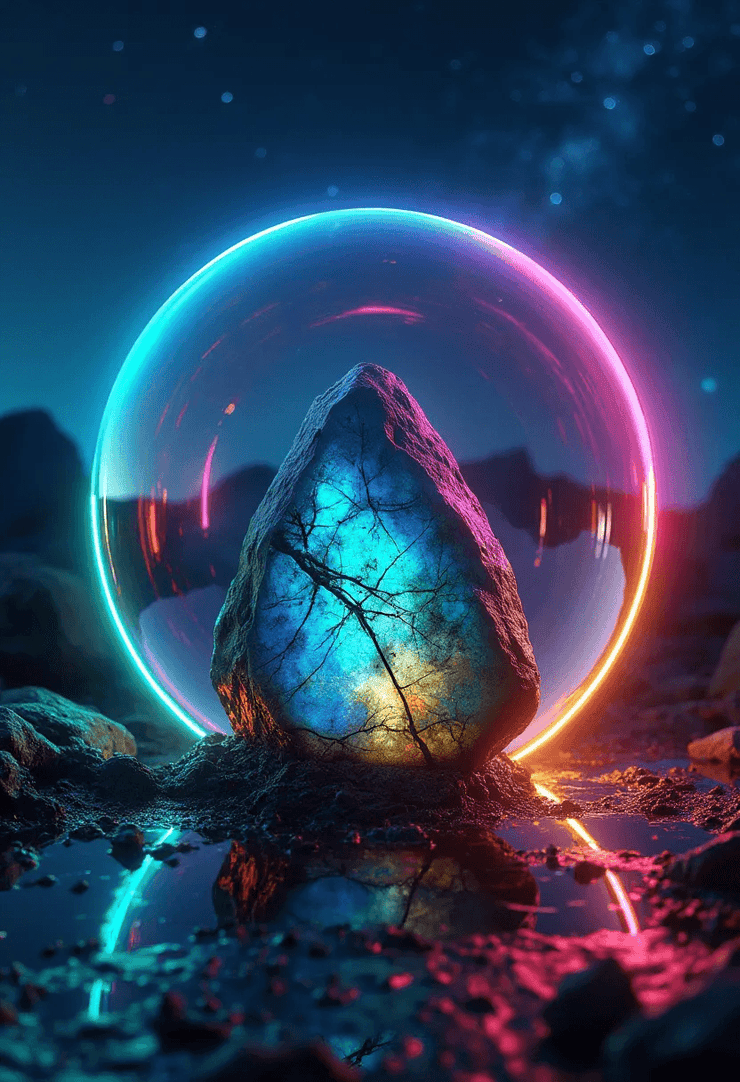 Celestial Crystals: Cosmic Healing, Neon Dreaming