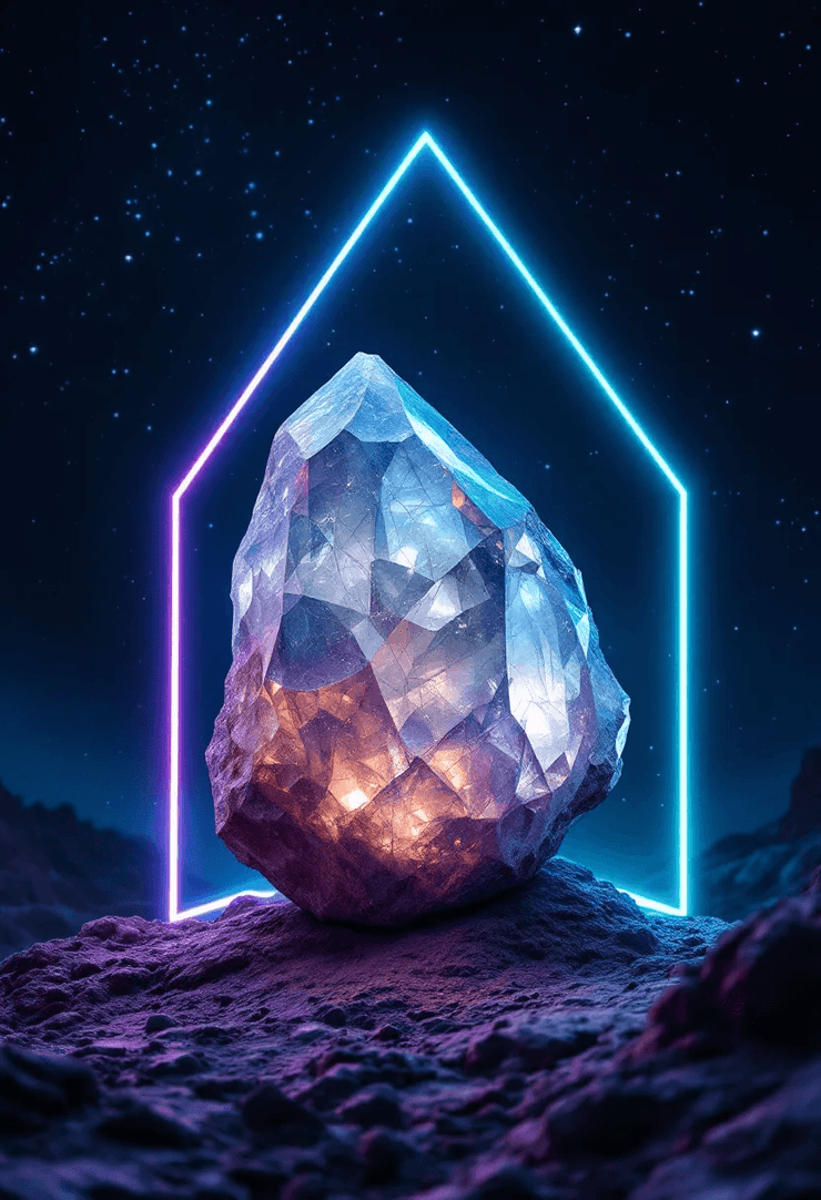 Celestial Crystals: Cosmic Healing, Neon Dreaming